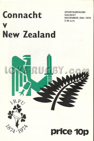 1974 Connacht v New Zealand  Rugby Programme